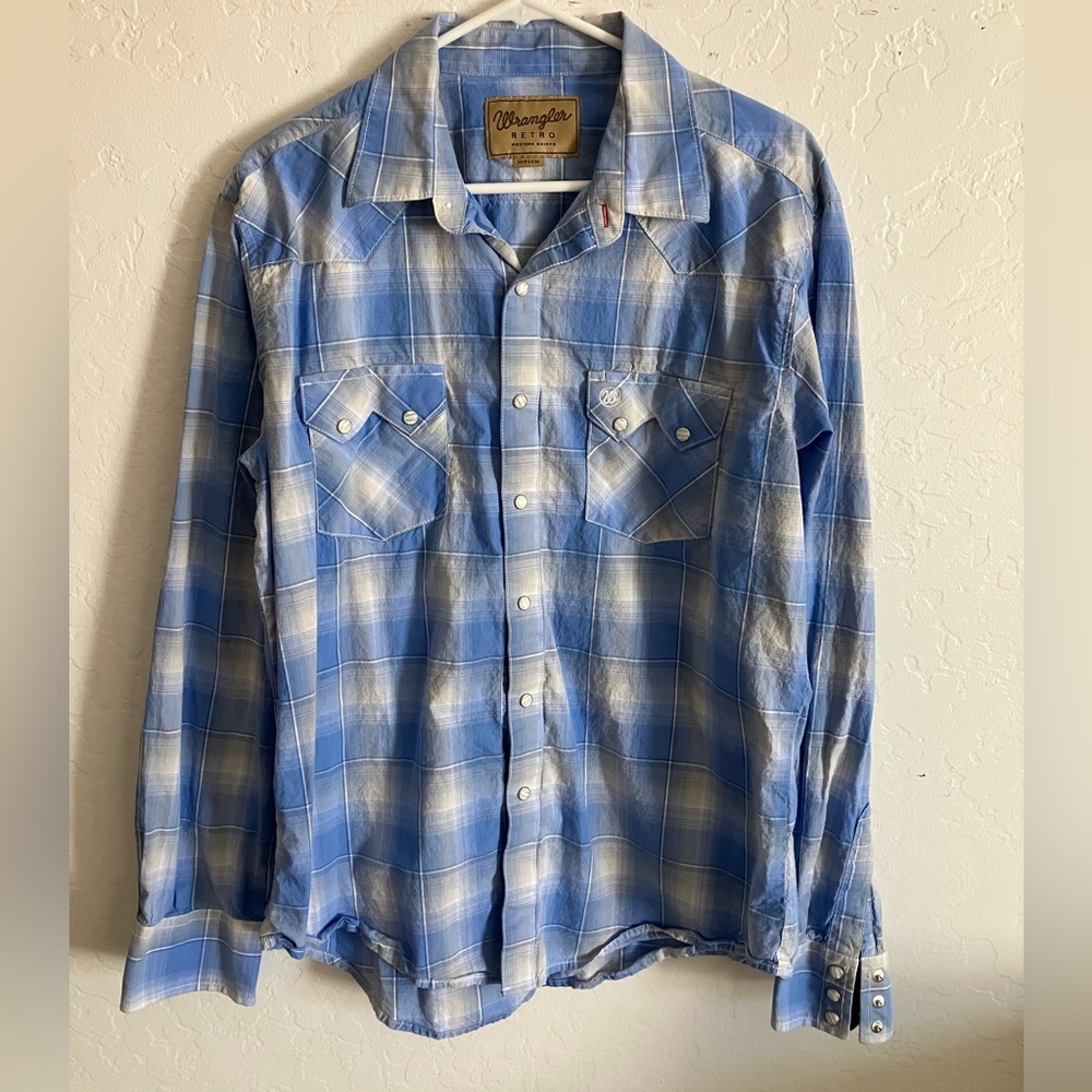 Wrangler- western/cowboy Pearl snap shirt - men’s large